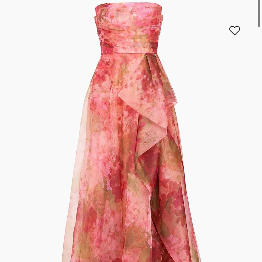 Theia Strapless Lace Gown